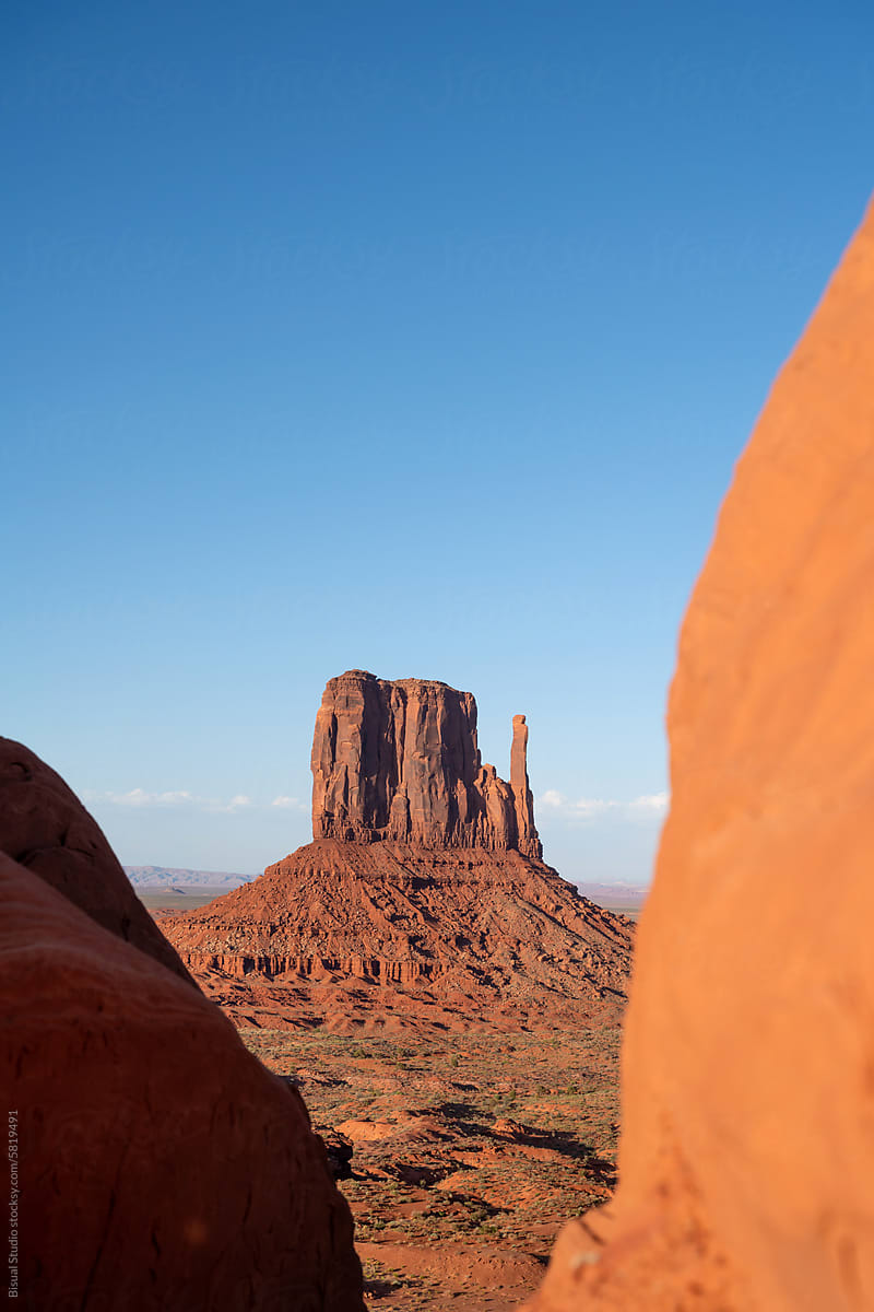 Sunny day Over a Mitten in Monument Valley Tribal Park