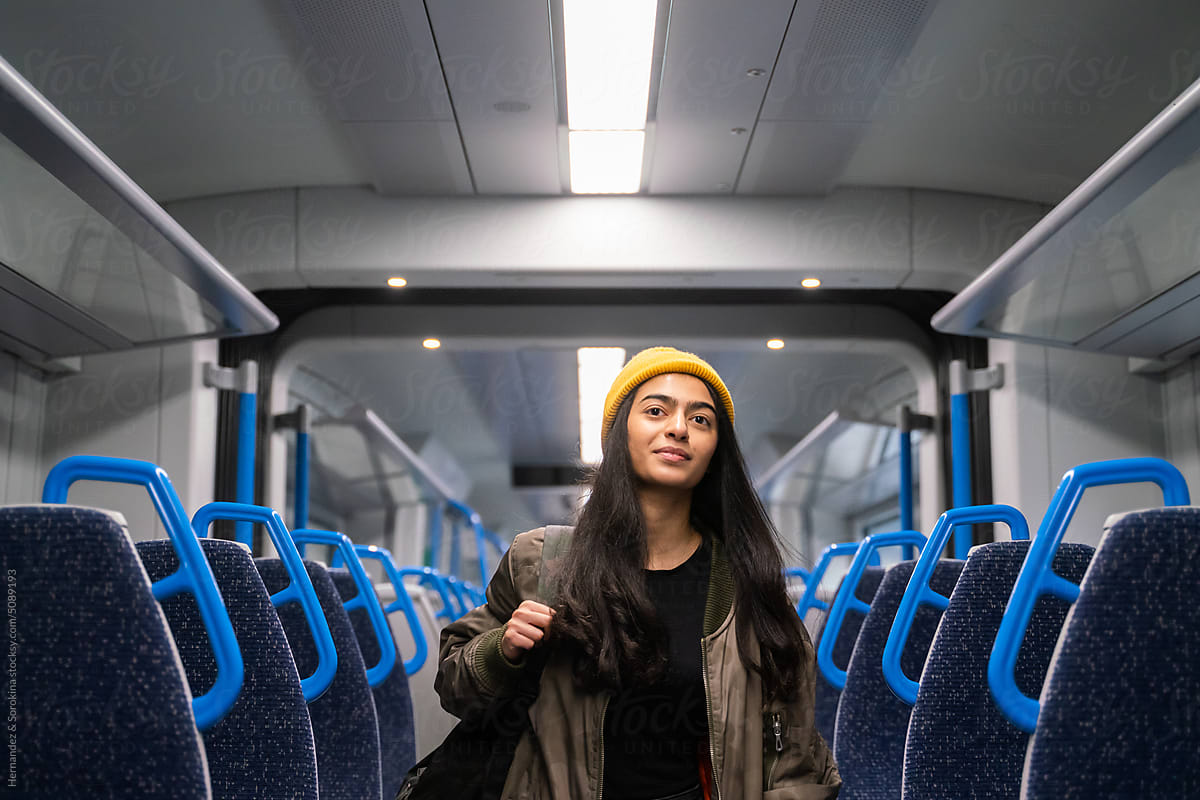 Woman Walking In The Train