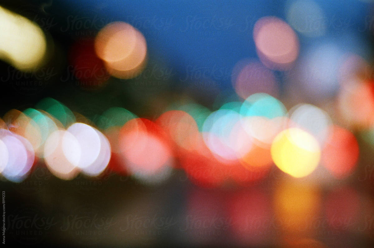 New York bridge at night with blur