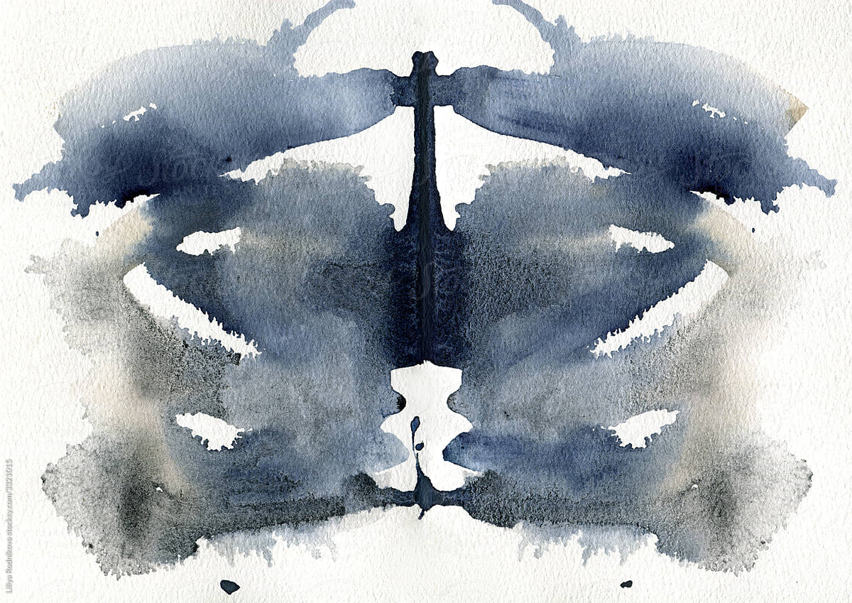 Gloomy abstract background watercolor drawing