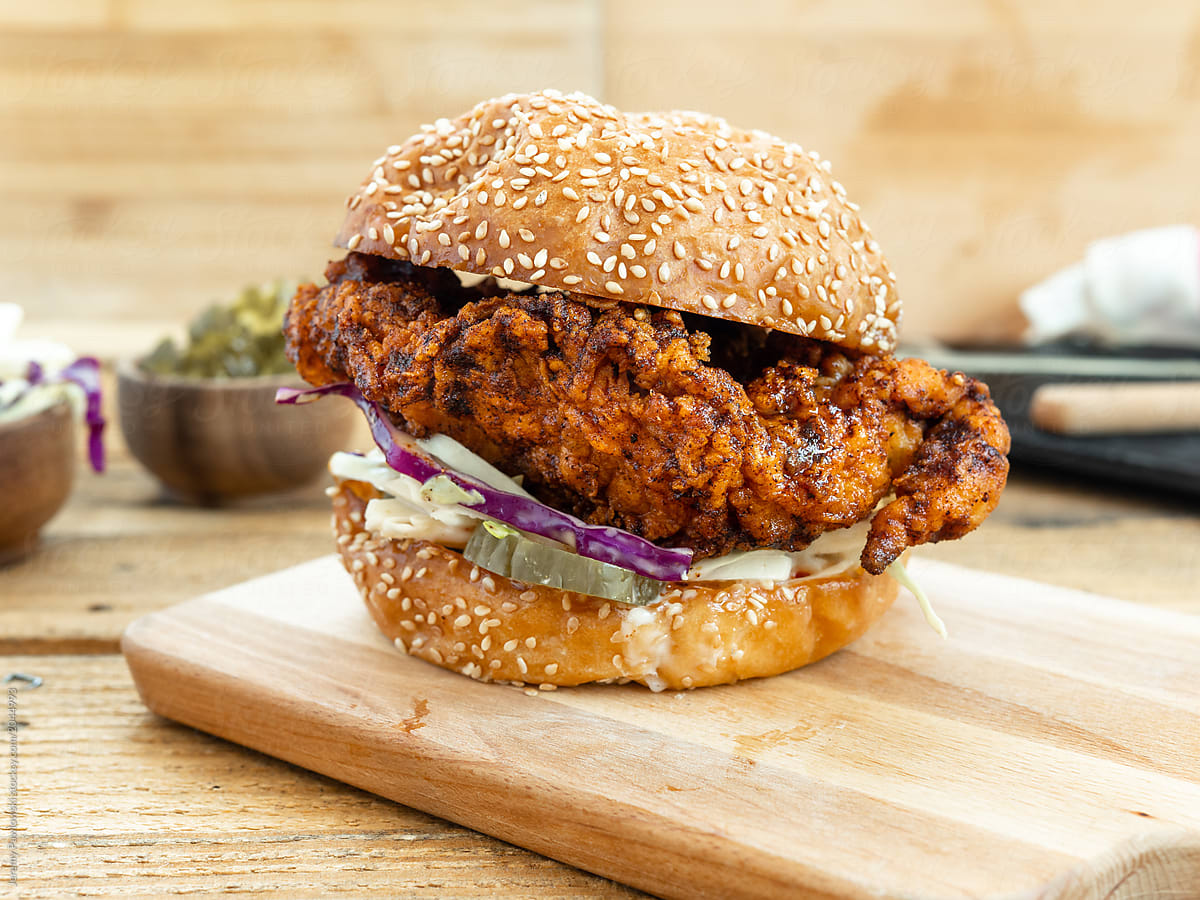 Fried Bbq Chicken Breast Sandwich Made With Buffalo ...