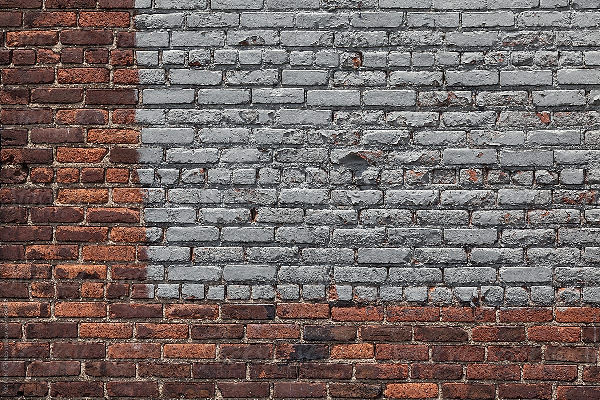 Silver Painted Brick Wall