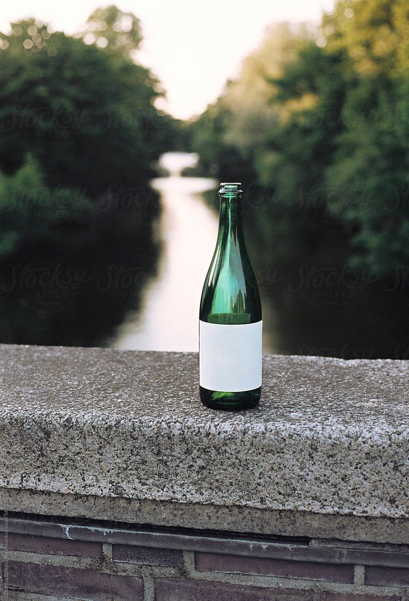 Beautiful green wine bottle