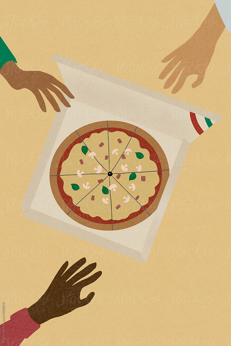 Take-away Pizza illustration
