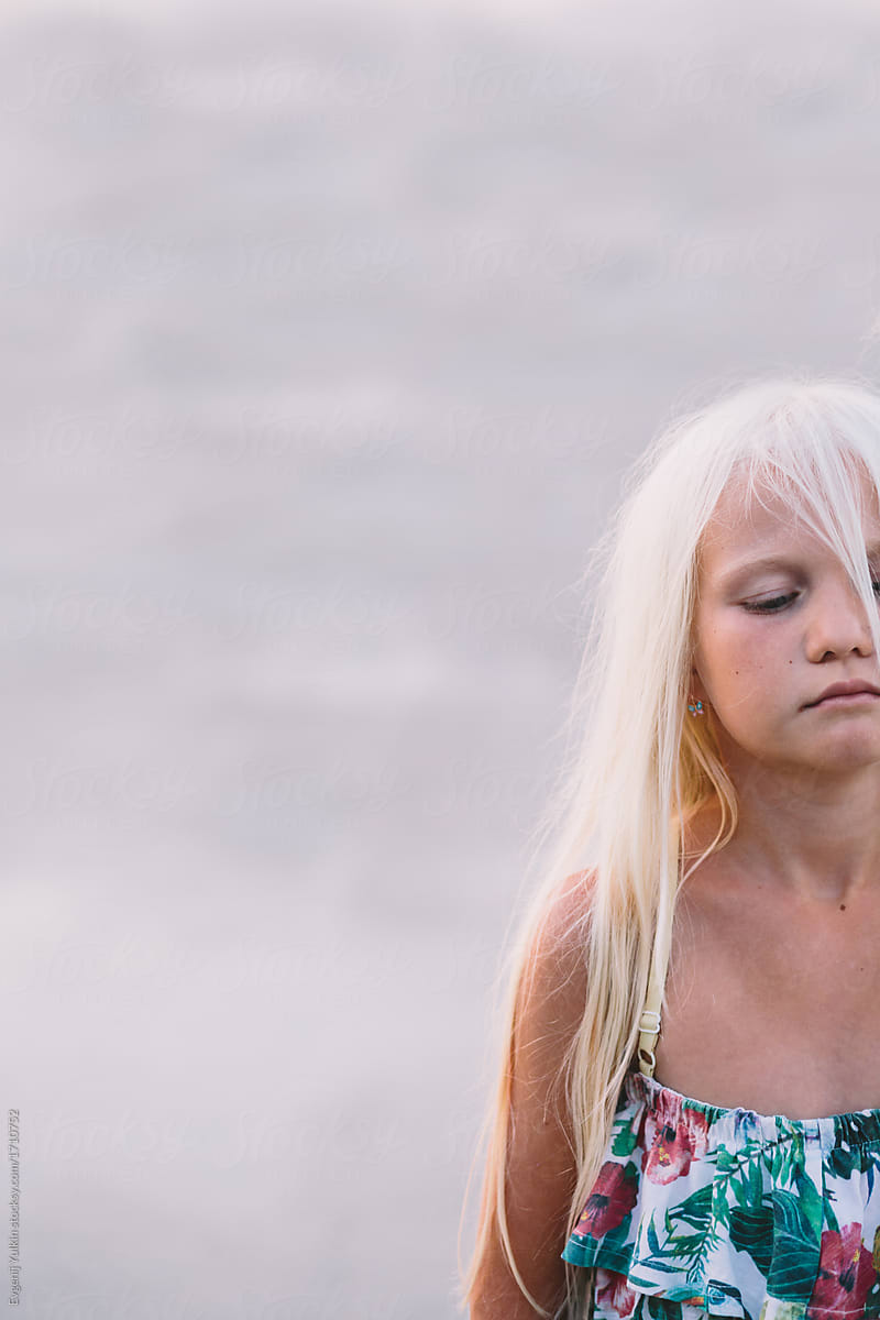 Little Blonde Girl Portrait By Evgenij Yulkin Blonde Pret