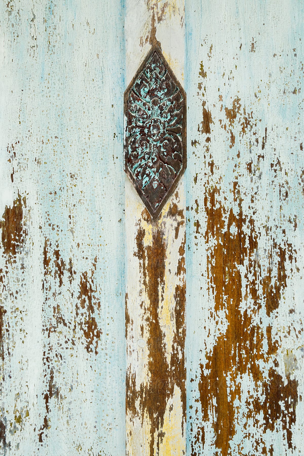 Weathered Turquoise Shutter Detail