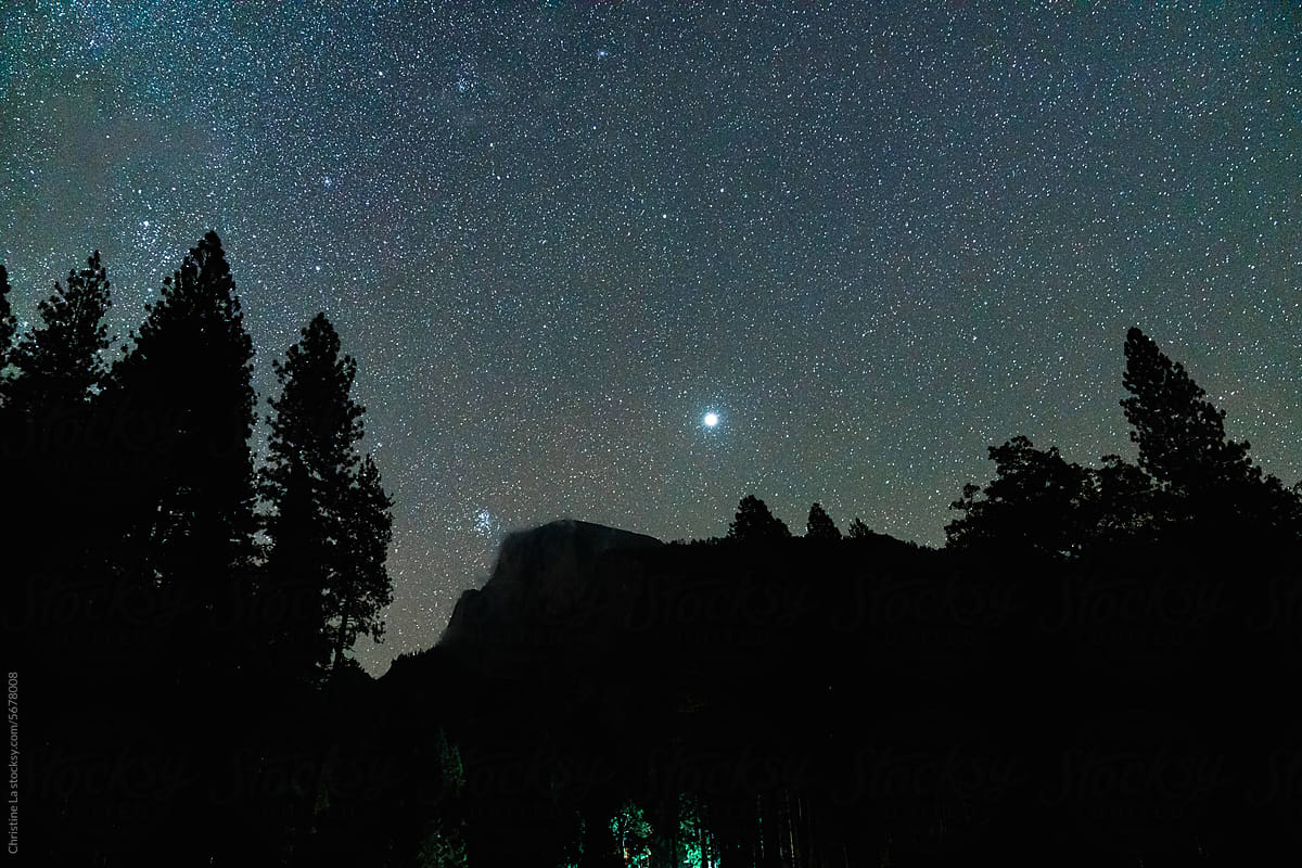 Jupiter in the Night Sky Yosemite National Park, CA