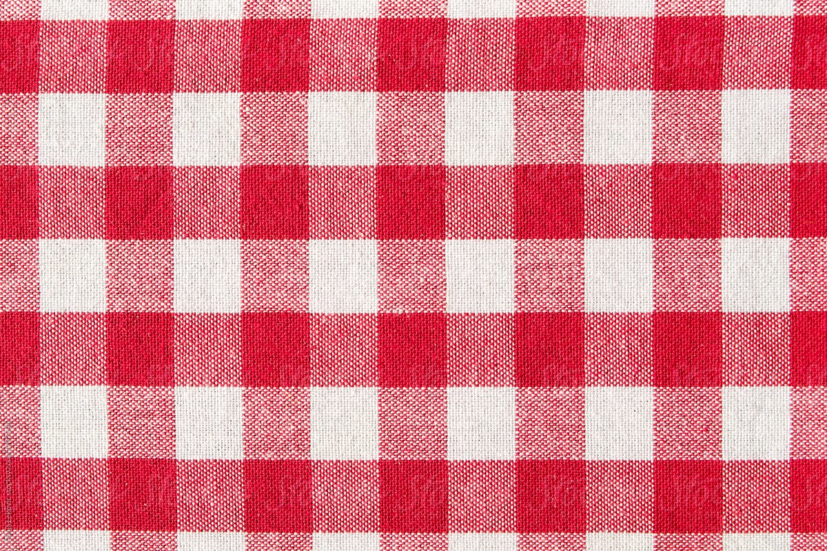 red and white squares cloth