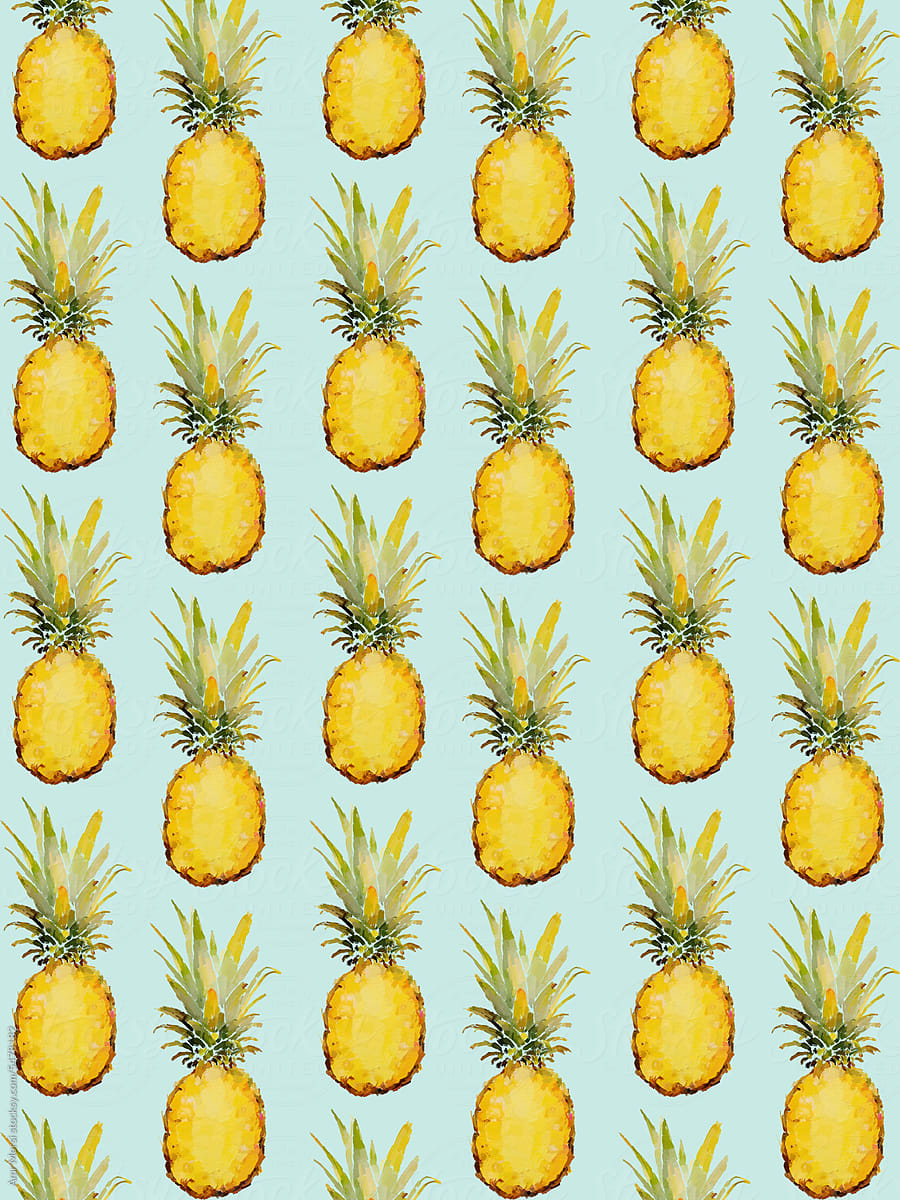 illustration of a pattern of pineapples arranged in a grid.