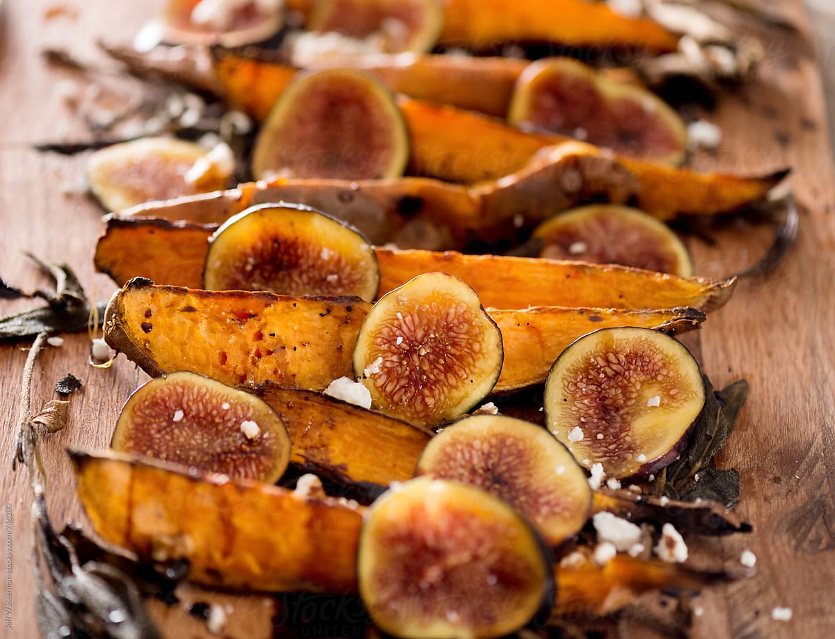 Sweet Potato Wedges with Figs
