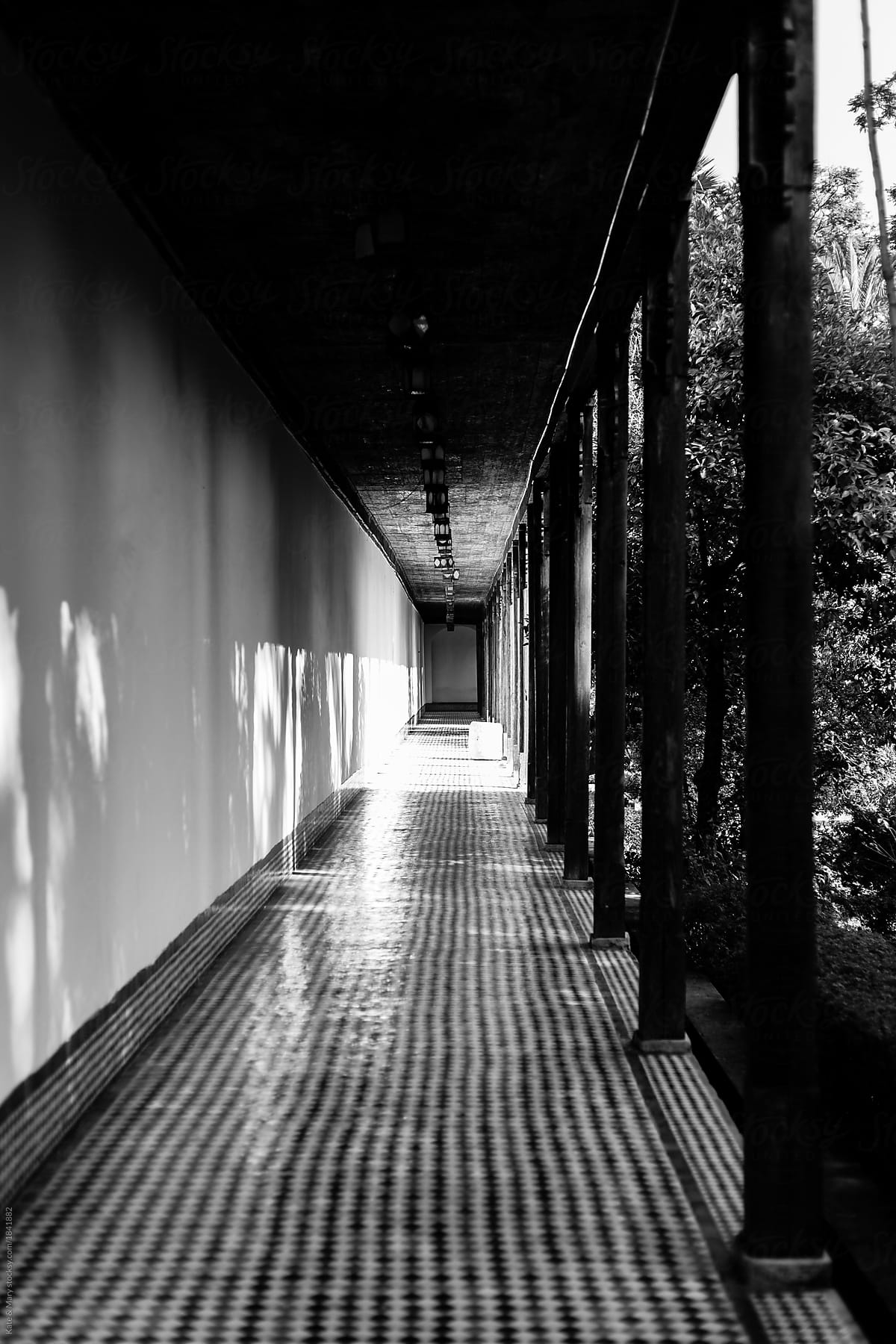 Black and white passage in front of king\'s palace