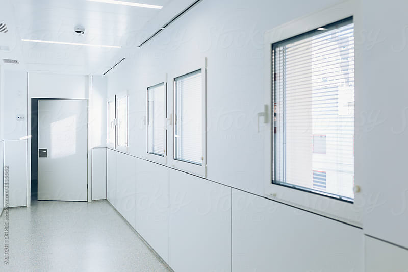 Hospital Corridor with Open Door