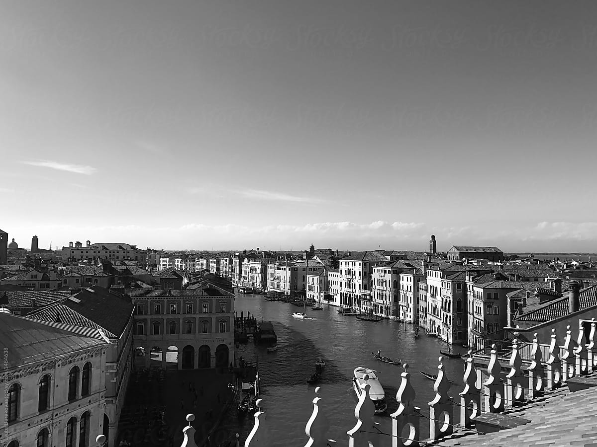 Venice view in black and white