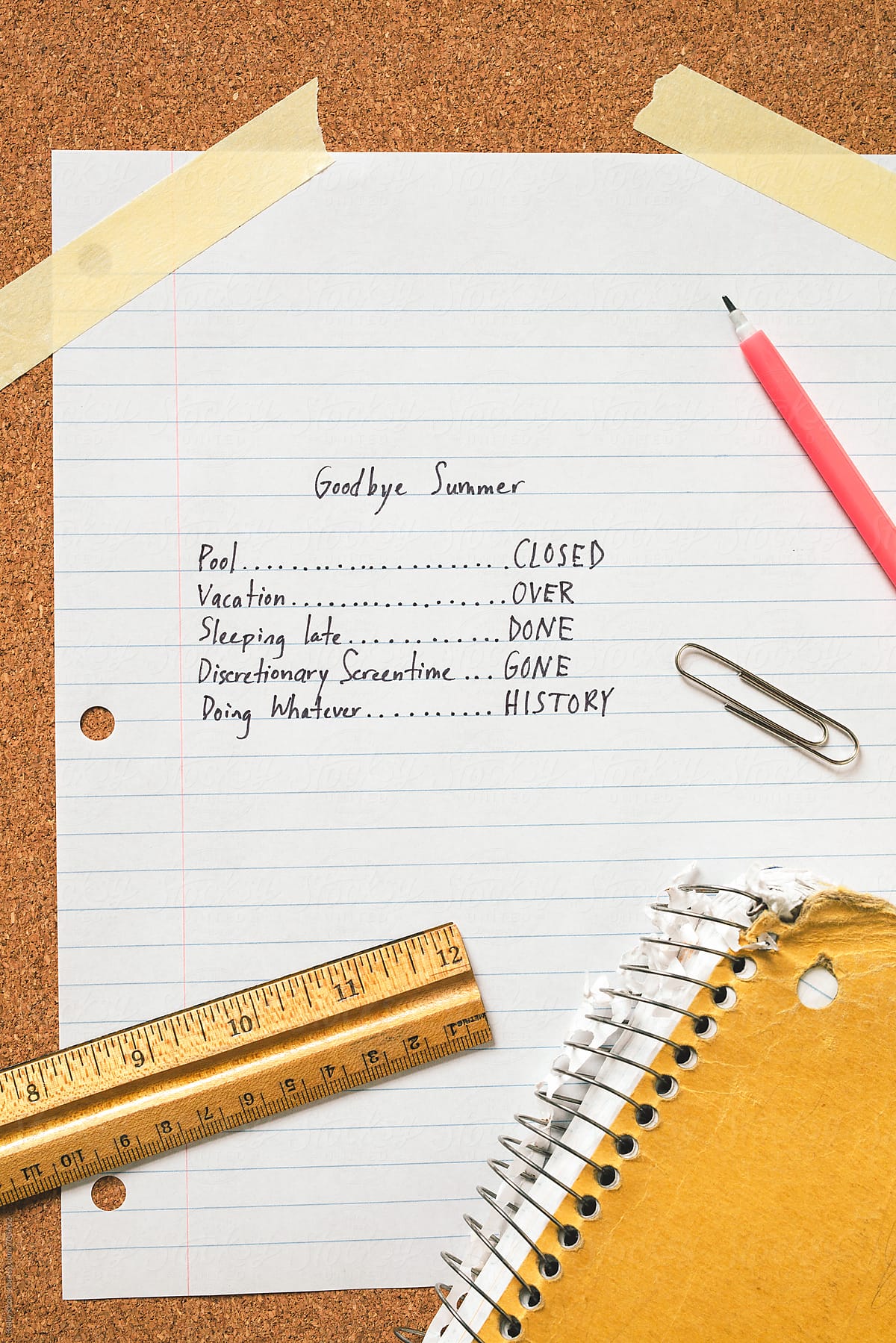 a sad student\'s list of events that end when summer is over