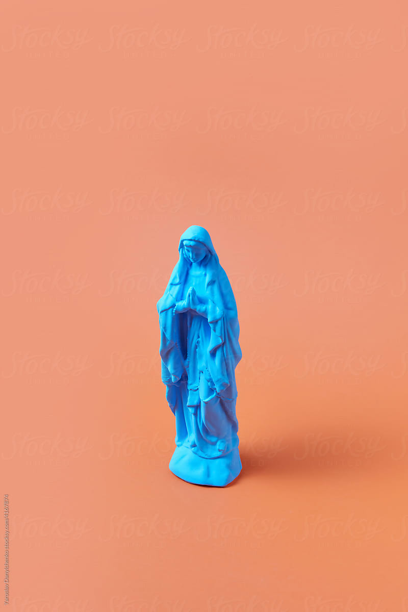 Blue Virgin Mary statue