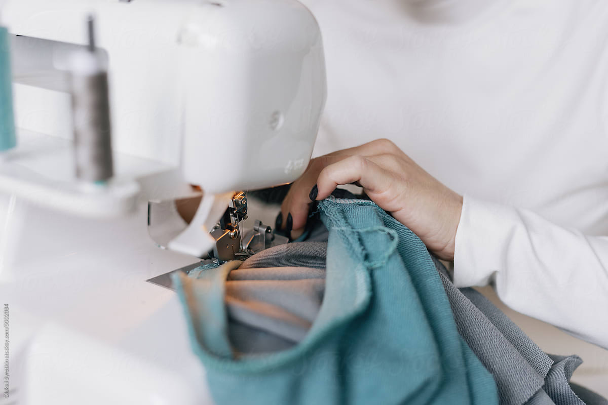 Soft fabric. Sewing machine. Stitching. Small business. Handmade