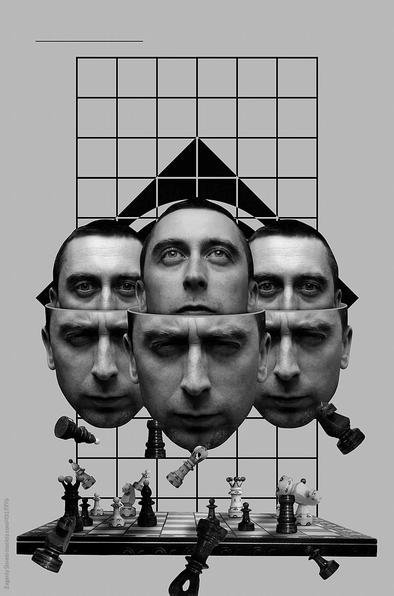 Art Collage With A Group Of Male Heads