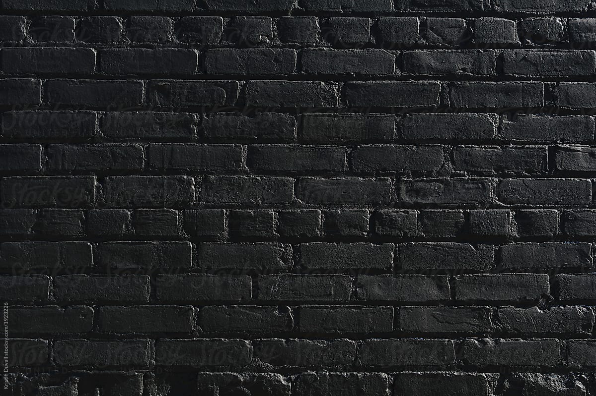 Old brick  wall  painted  black by Kristin Duvall Wall  