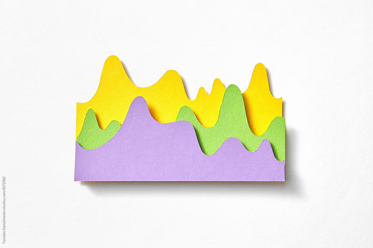 Papercraft colorful curver line charts.