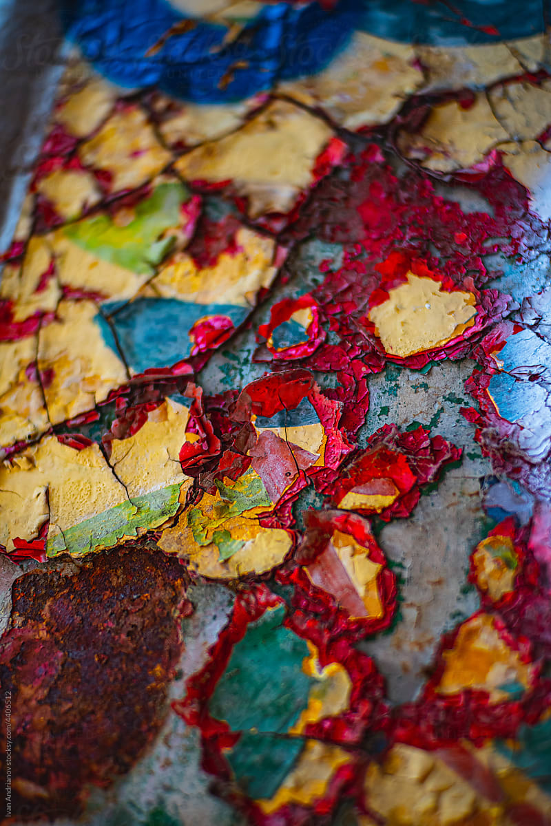 Bright Abstract Multicolor Texture Old Paint