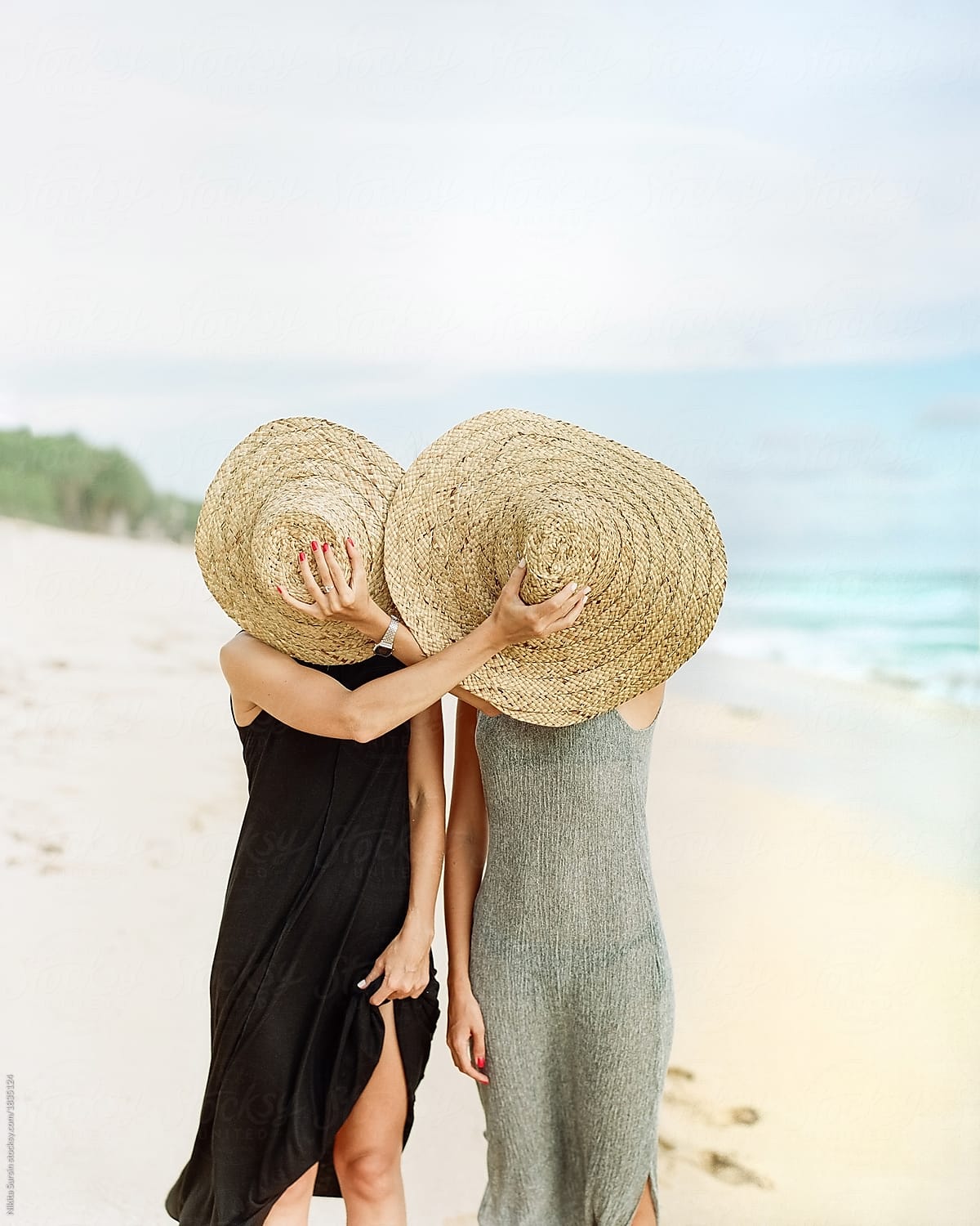 Friendships: girls having fun on the beach