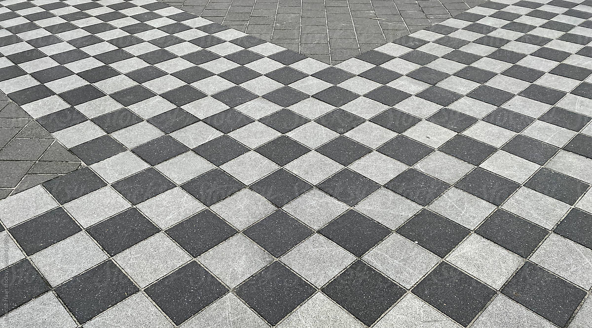 pavement with mosaic pattern
