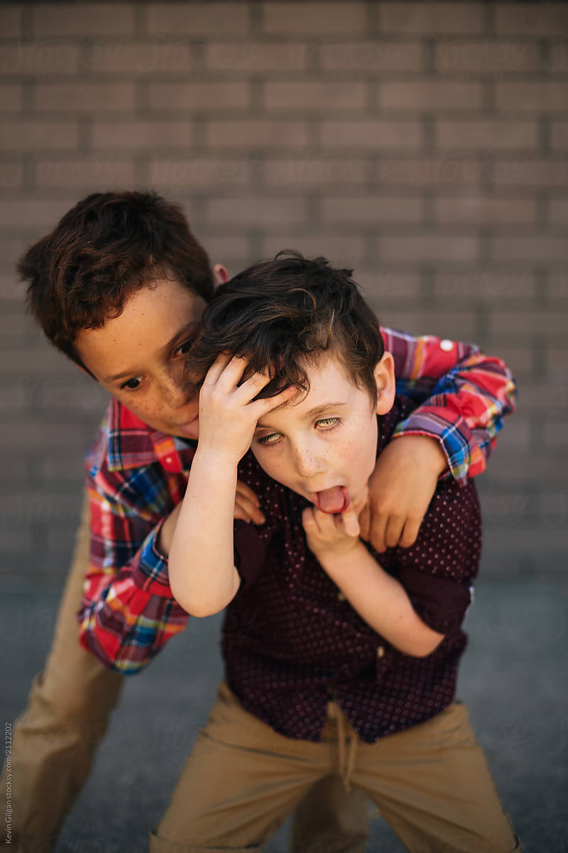 Two Young Brothers Posing Together Picture Stock Photo 17598100 |  Shutterstock