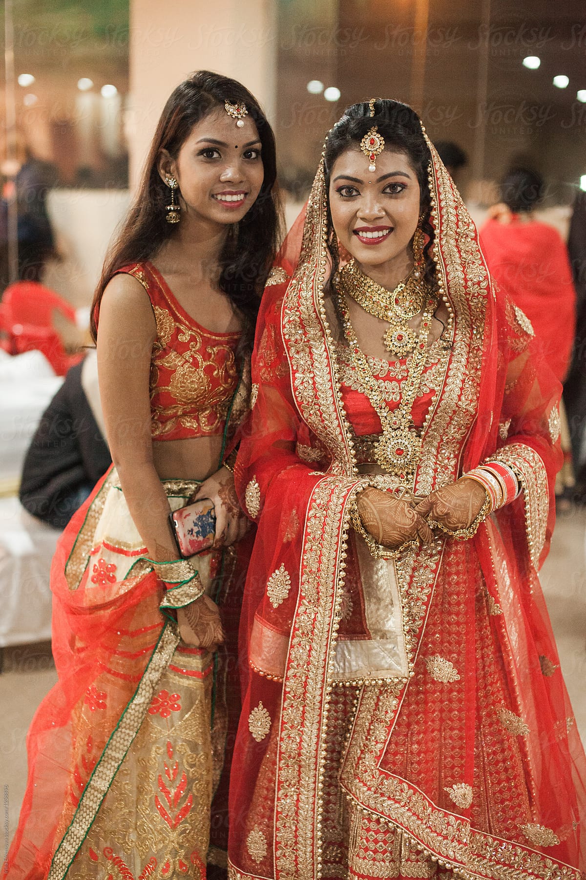 Indian Bride with her sister