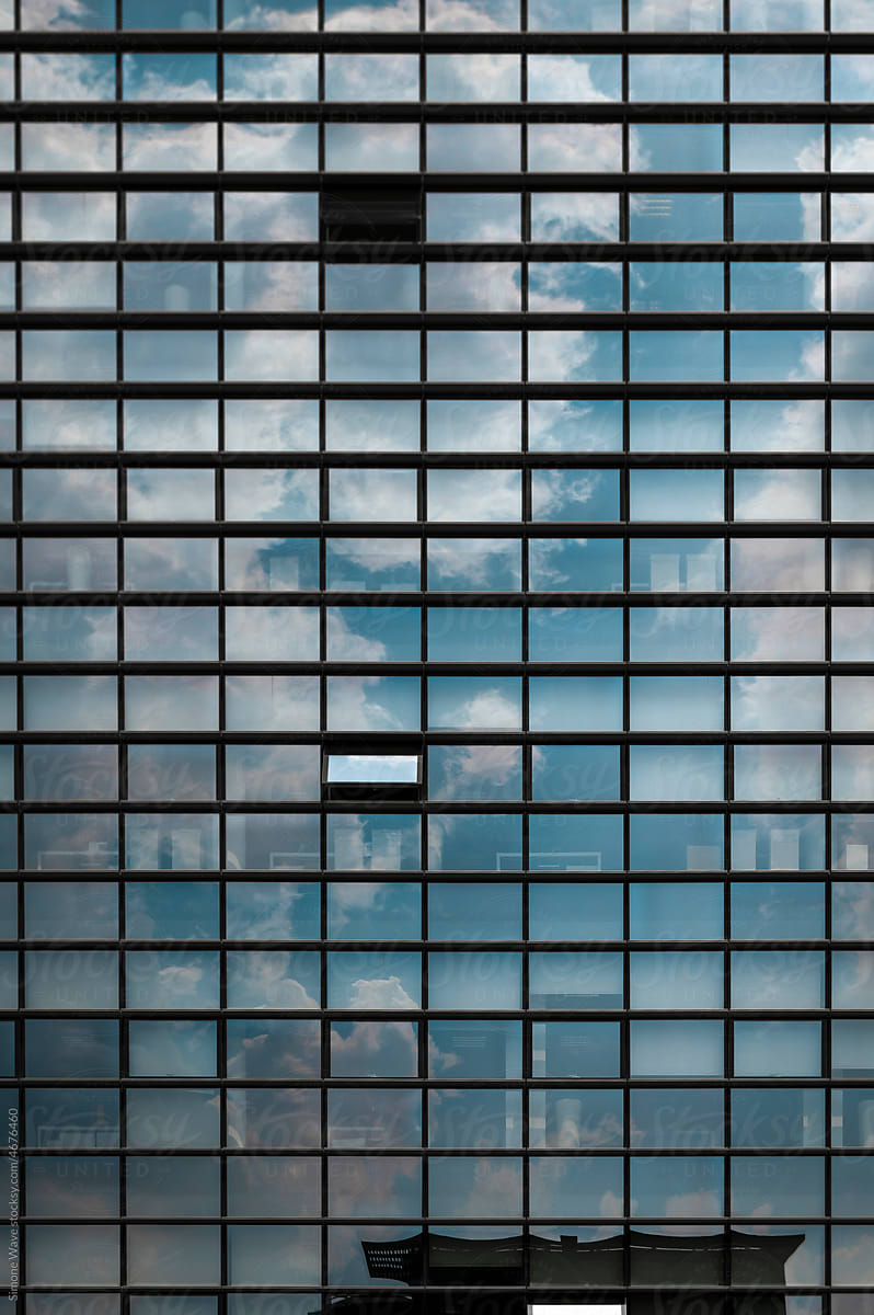 Window facade of modern office building