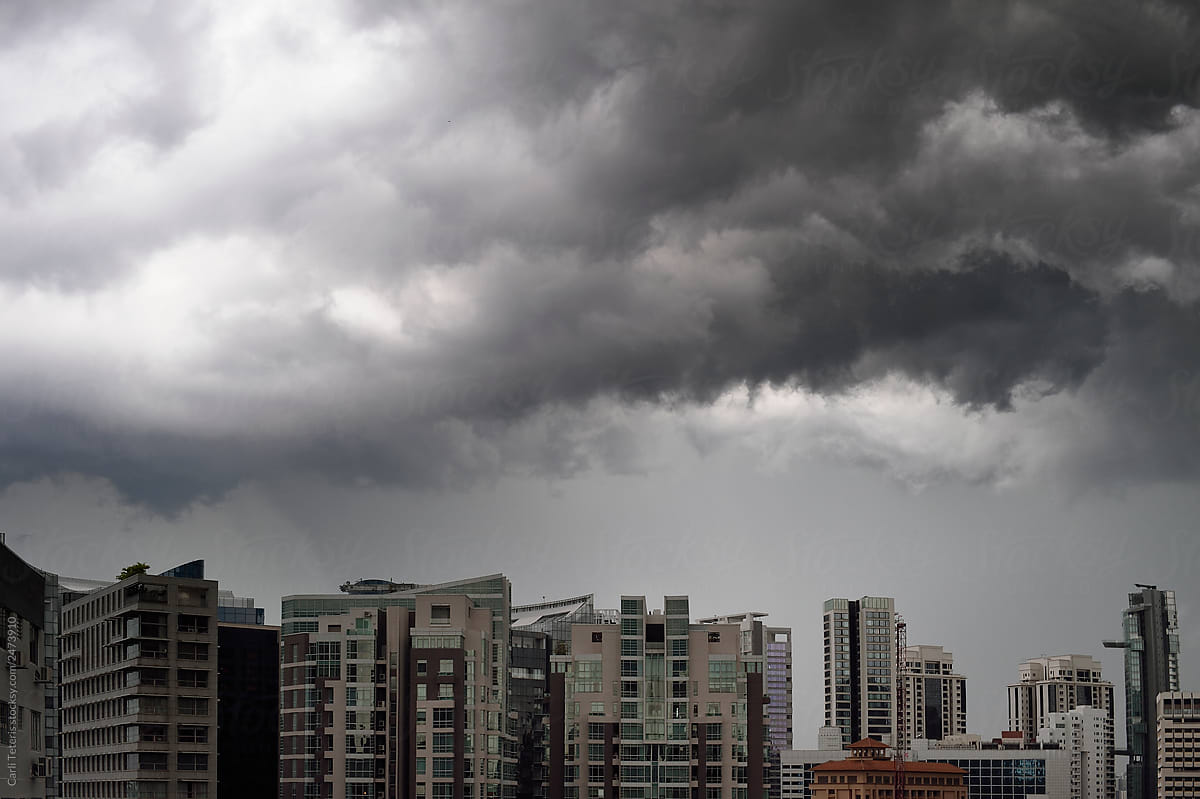 Dramatic storm clouds over Singapore