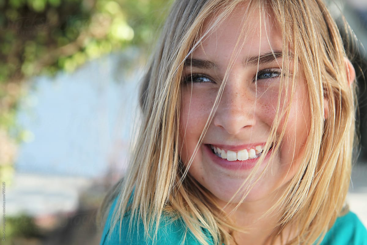 Happy Young Blonde Girl By Dina Marie Giangregorio