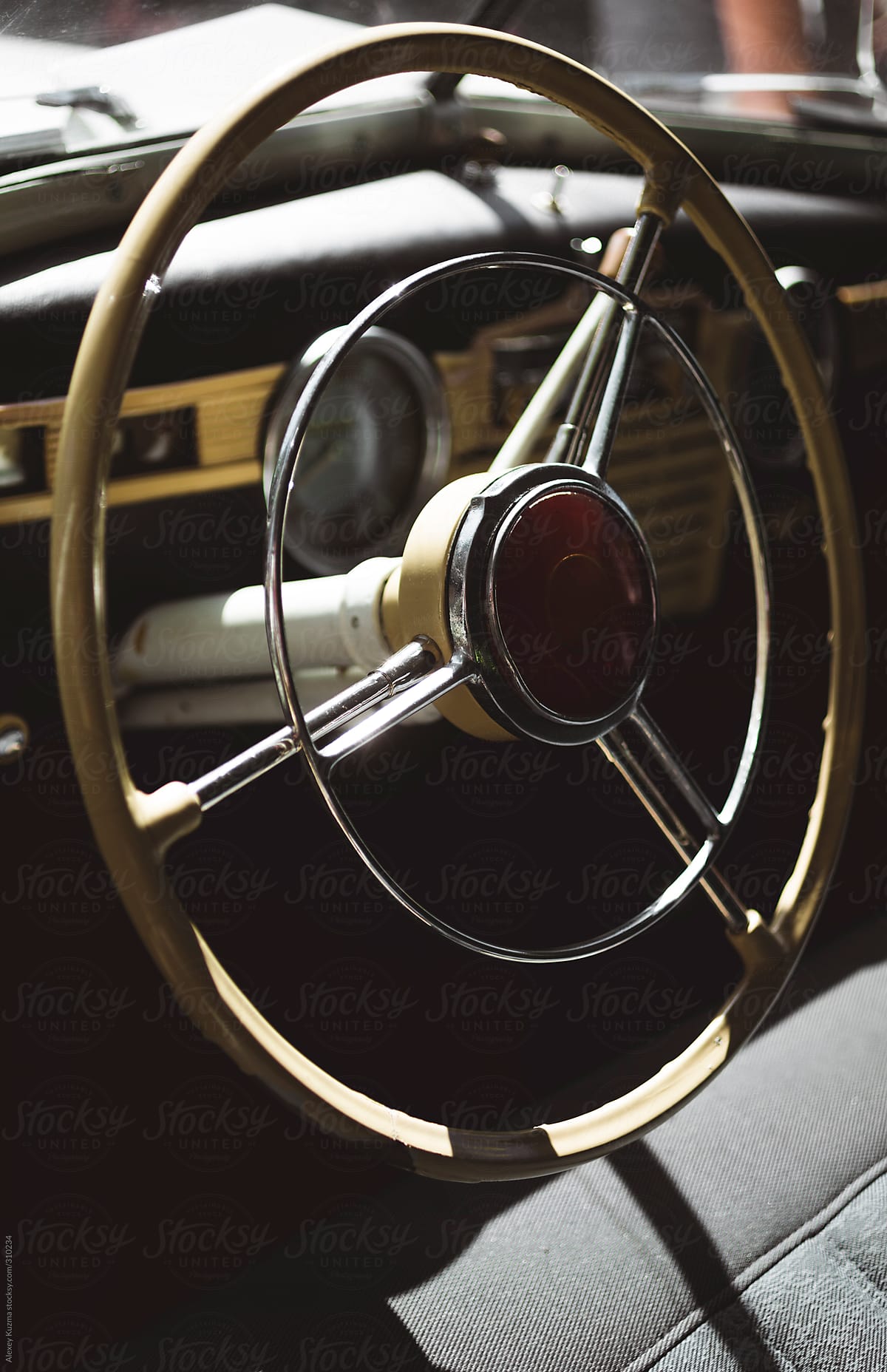 part of vintage car , selective focus
