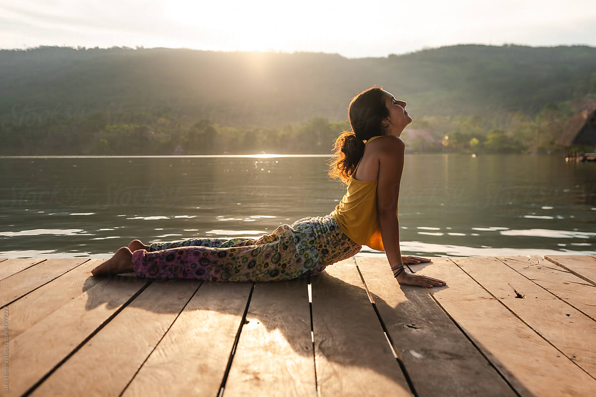 woman outdoors doing yoga