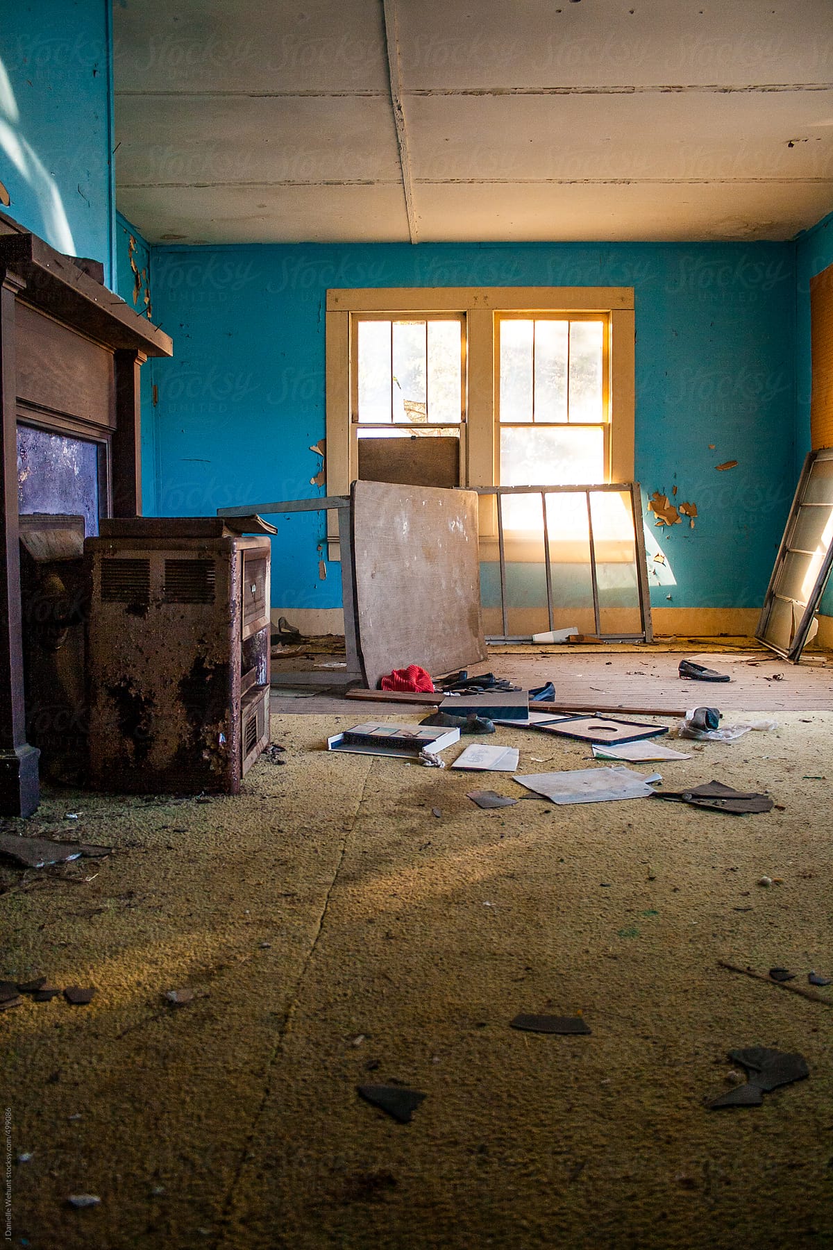 Inside an abandoned house
