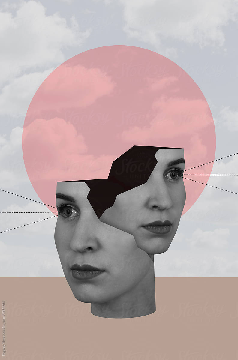 Head of a woman inside other head