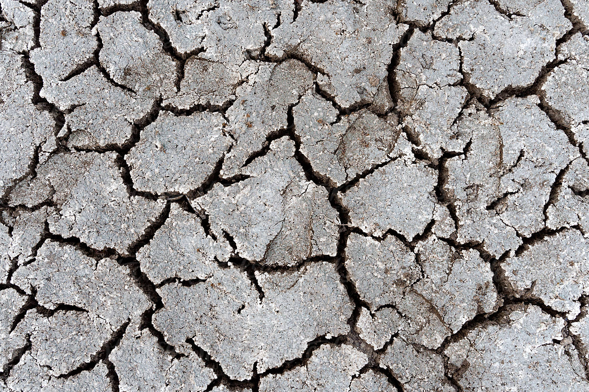 Dried up soil as a result of lack of rain