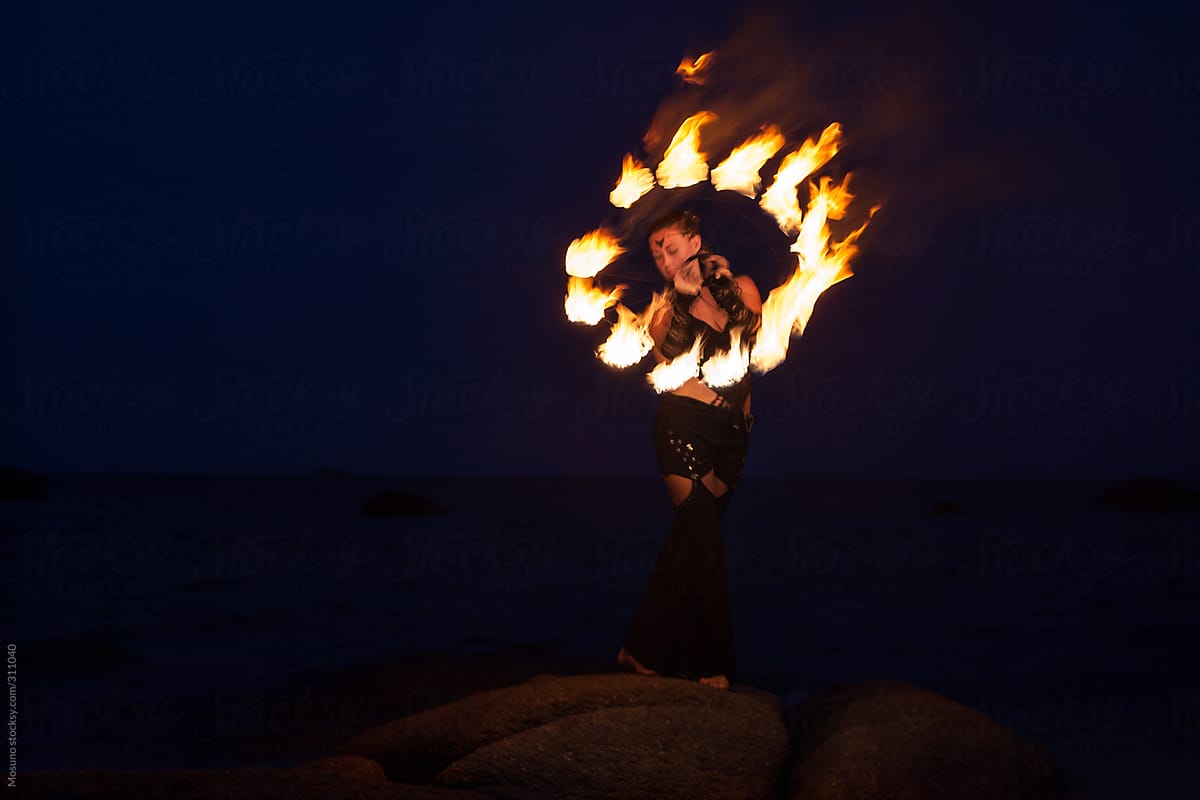 Woman in a Circle of Fire