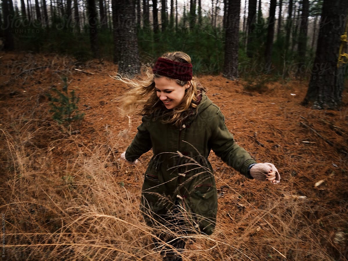 Girl In The Woods During Winter Del Colaborador De Stocksy Branden Harvey Stories Stocksy