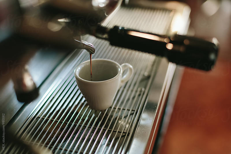 Espresso Coffee Machine Making Espresso Coffee