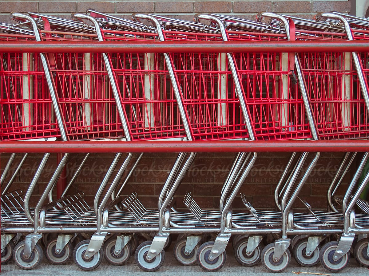 Shopping Carts as Background Pattern for Business and Economy