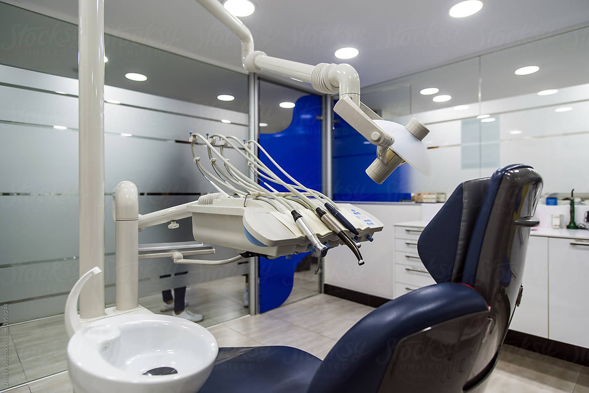 Chair in dental cabinet