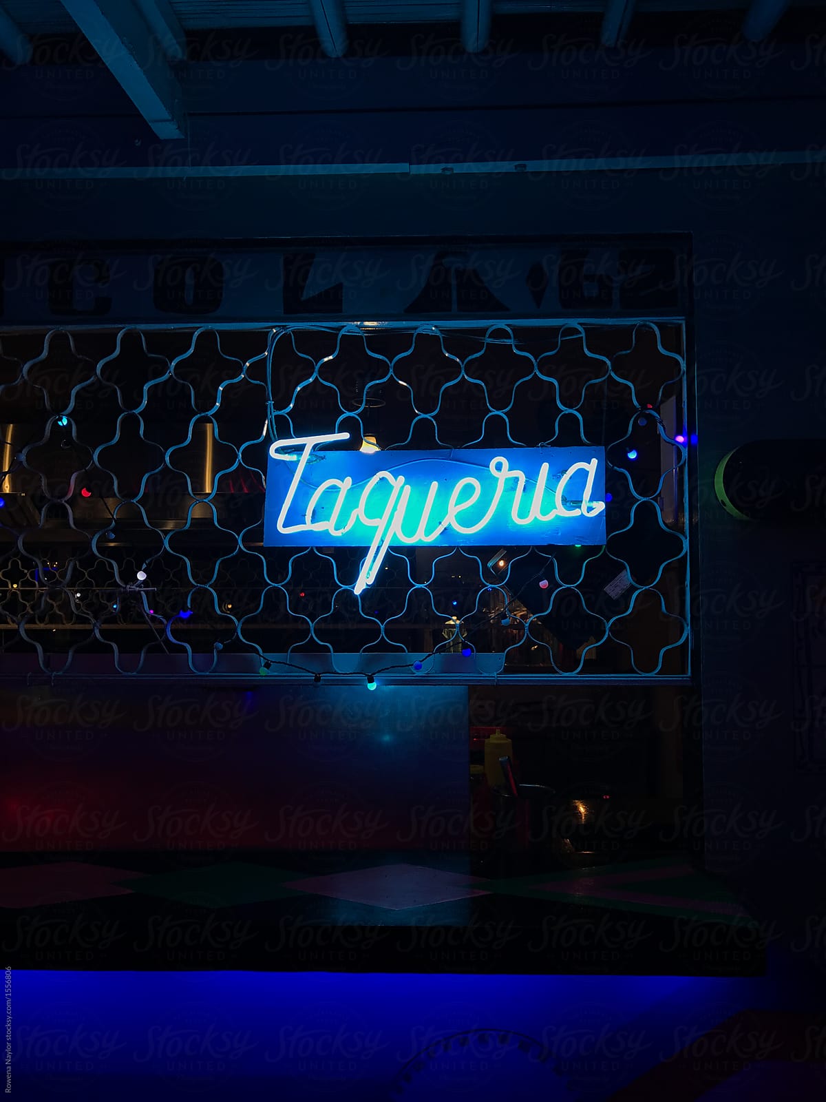 Neon sign for Taqueria