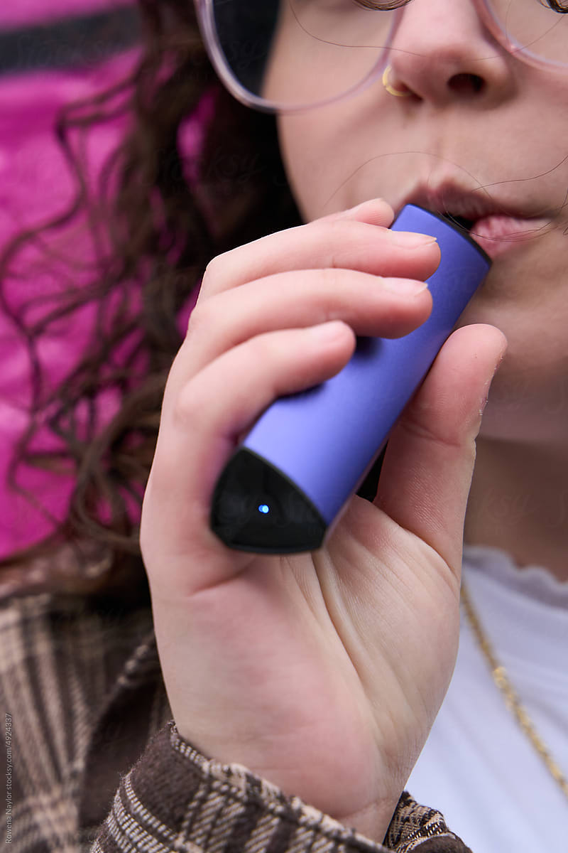 Close-up of vape pen being used