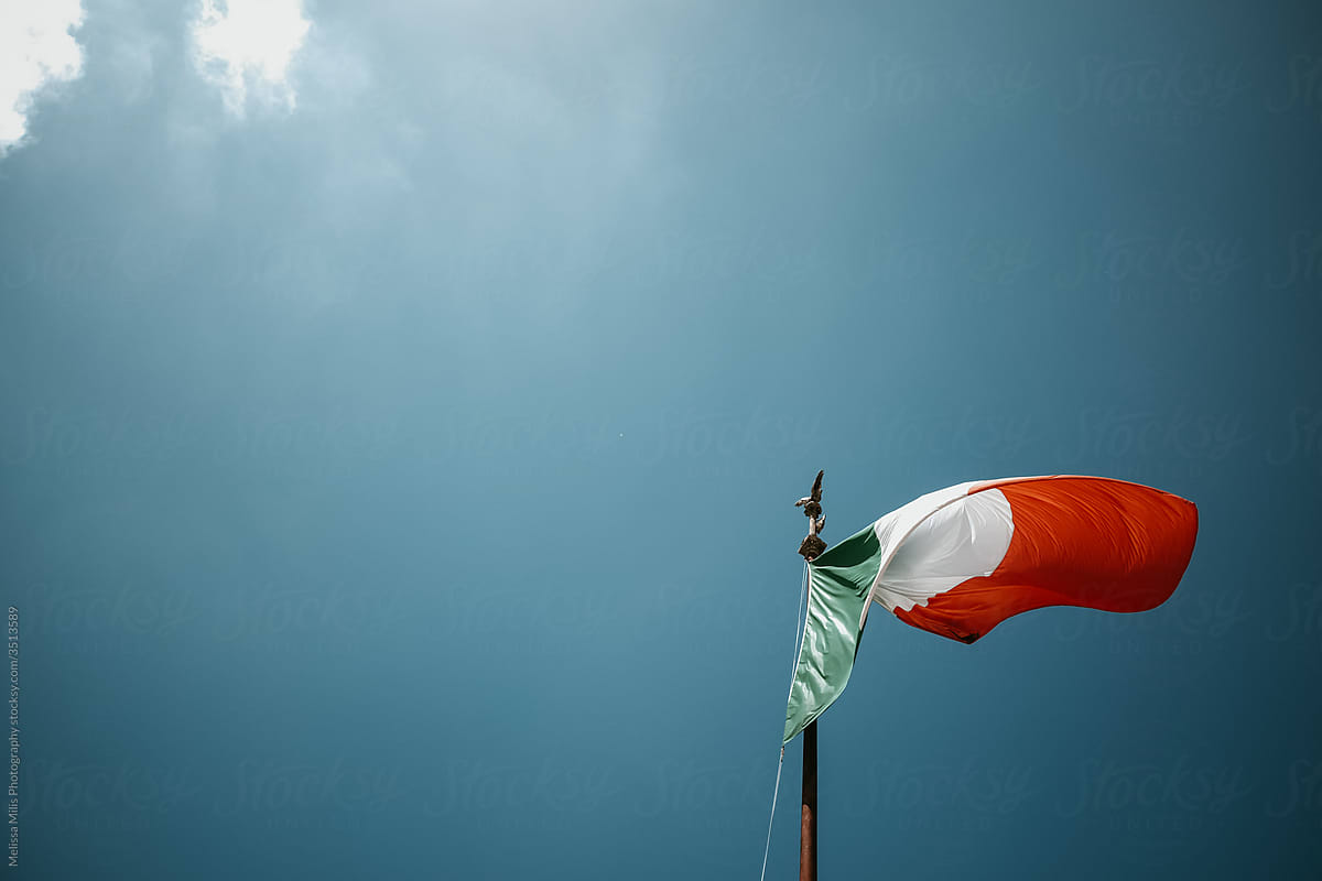 Italian flag in the summer sun