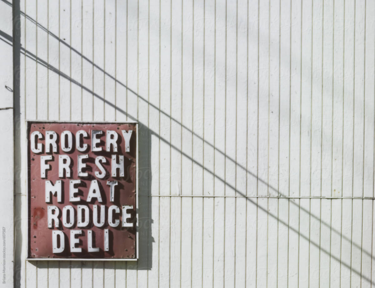 Old Grocery Store Sign in Sunshine - Grocery Fresh Meat Produce Deli