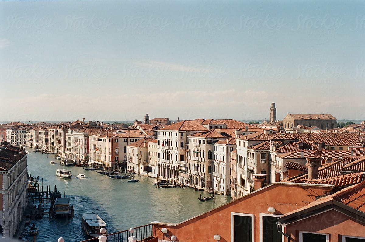 Venice view on The Grand Canal and roofs
