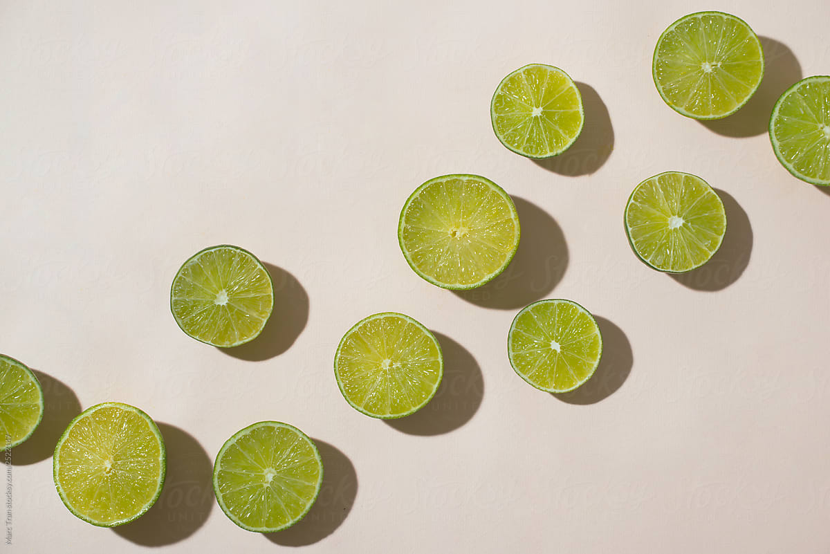 Lime slices. Top view.
