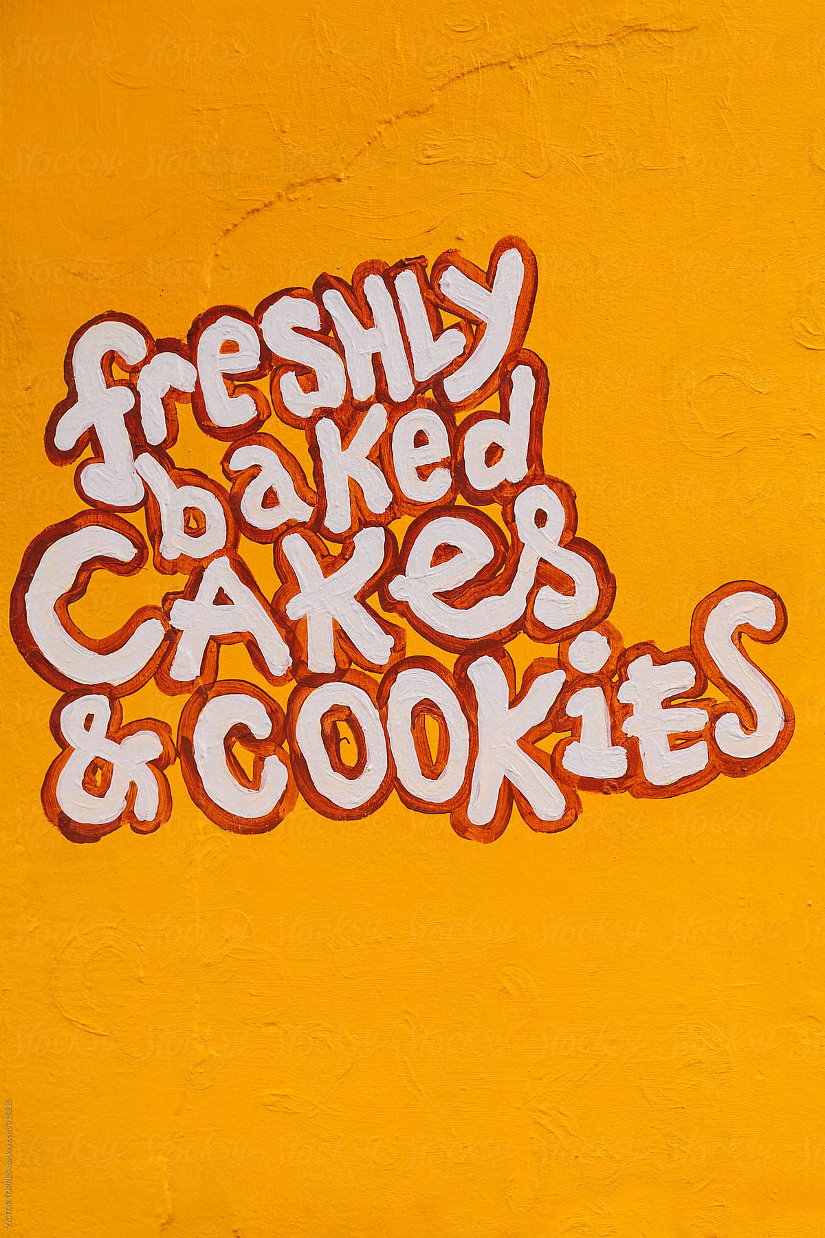 Hand paint Lettering of a Cake Shop