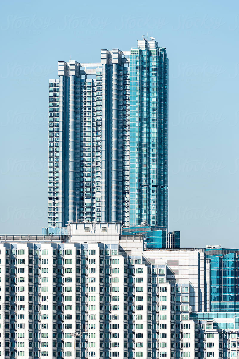 Residencial buildings facades in Hong Kong