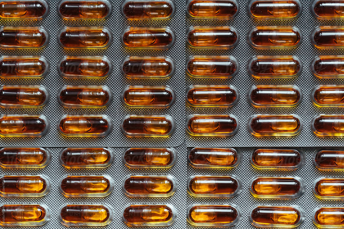 Vitamins in capsules.